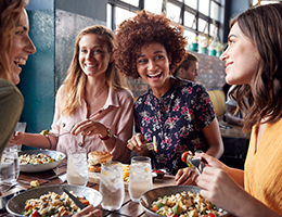 group of friends enjoying dinner