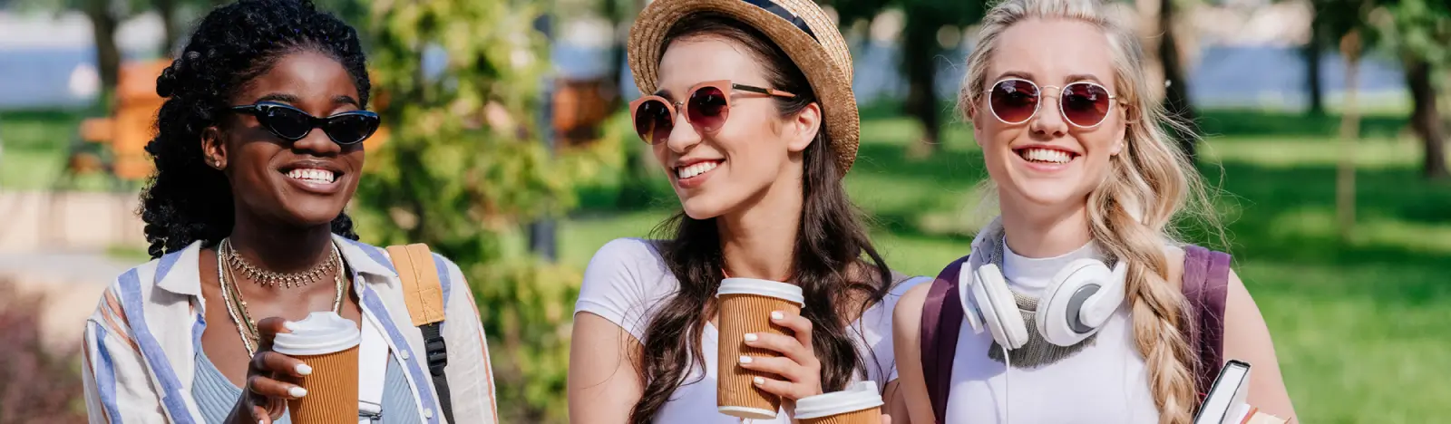 friends sitting outside with coffee