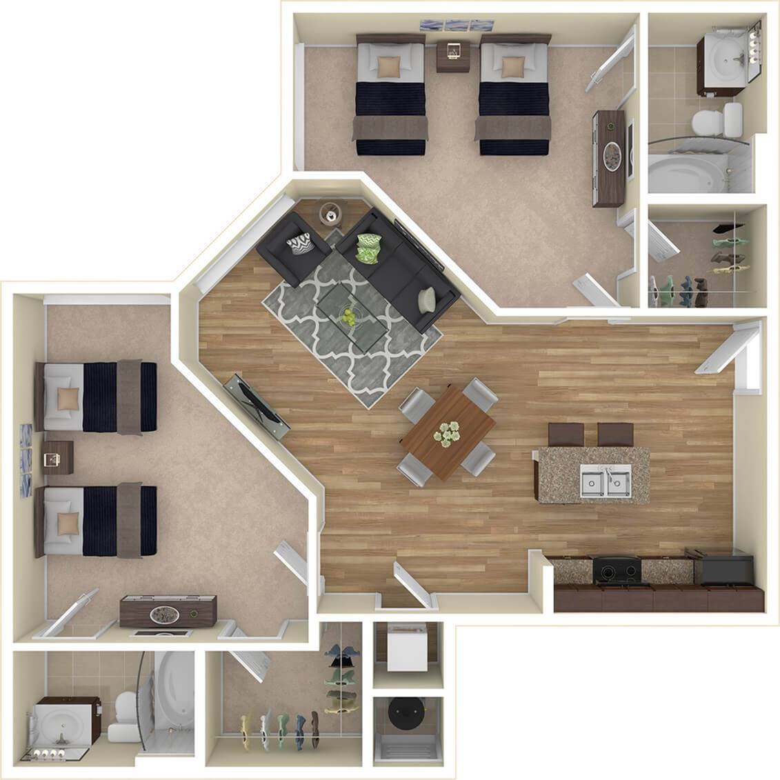 The Hill - 2x2 Floor plan