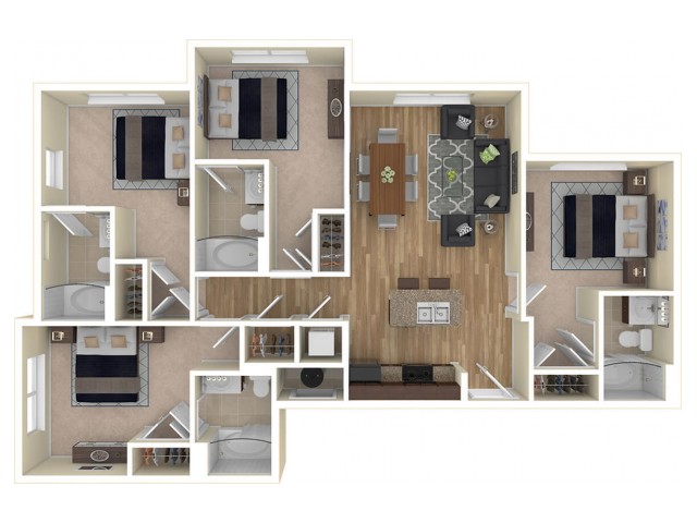 The Valley - 4x4 Floor plan